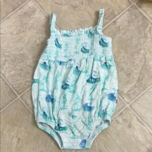Blue and White Baby Romper